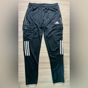 Adidas Primegreen Cargo Track Pants Black Size L 3-Stripes Joggers